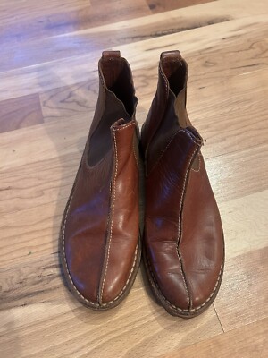 Cole Haan Brown Leather Chelsea Split Toe Pull On Ankle 