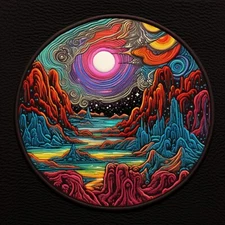 Alien Planet Patch Iron-on Applique Fantasy Unexplained Mysteries Sci-Fi Badge 