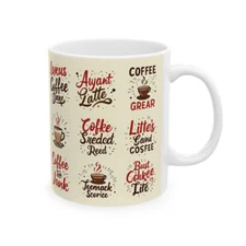 Funny Coffee Mug – Quirky Coffee Quotes & Puns – Latte Art Designs