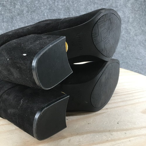 Unisa Boots Womens 9 M Tall Over The Knee High Black Suede Block Heels Zipper - Picture 8 of 16
