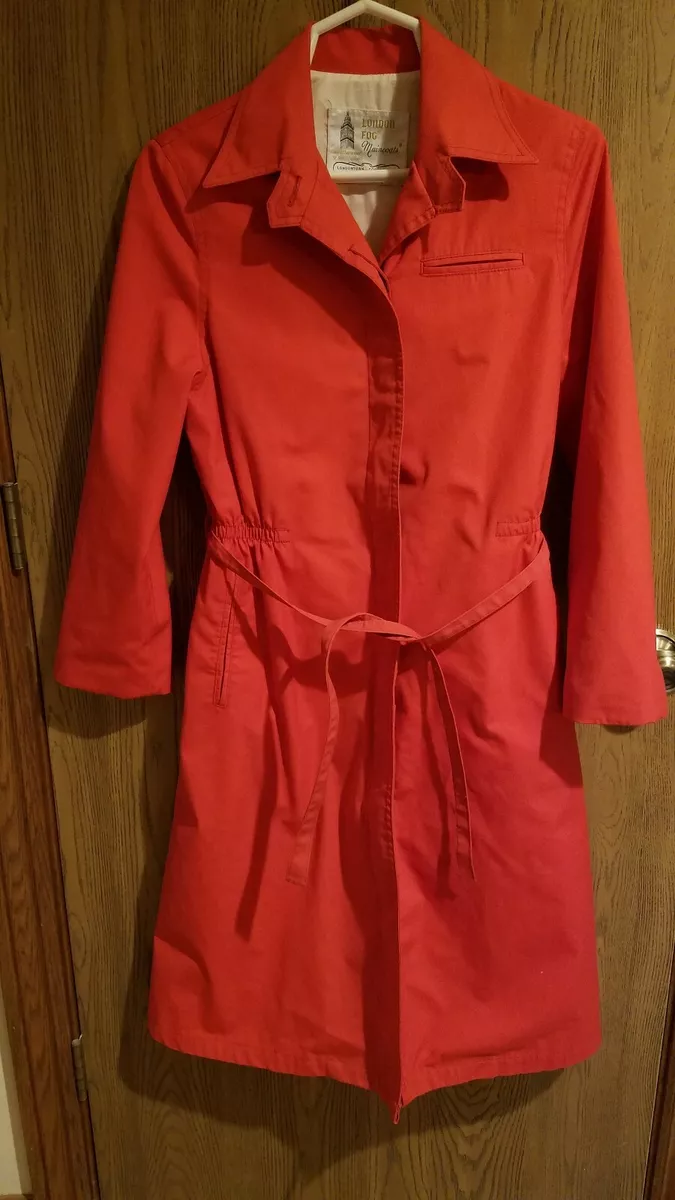 Vintage 70 s 80 s London Fog Maincoats Trench Coat Raincoat Size 8