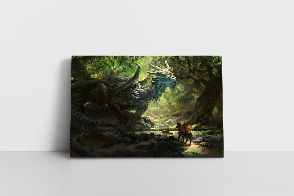 Knight Print Medieval Decor Dark Fantasy Art Gaming Room 