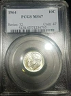 1964 Roosevelt Dime PCGS - MS-67 Blast White