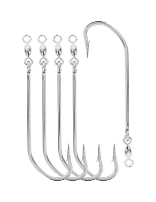 BLUEWING 5pcs Trolling Hook with Swivel Stainless Steel Fishing Hooks US Seller