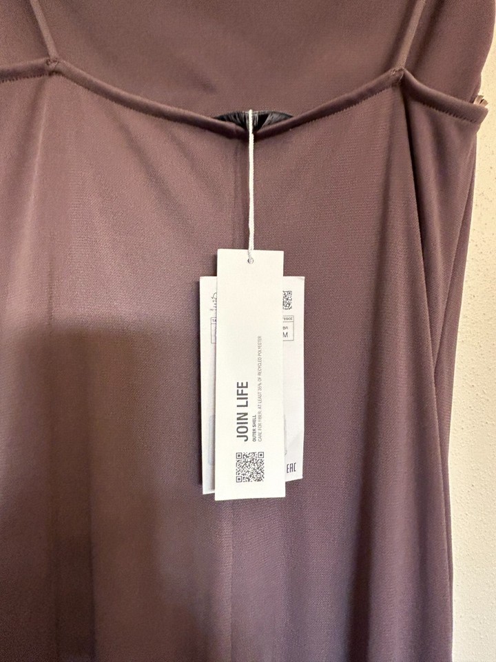 NWT Zara Ruched Brown Stretchy Midi Dress Size Medium eBay
