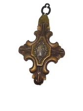 Vintage Jaru Cross, Religious Wall Art / Hanging 1960s "hollywood regency" style