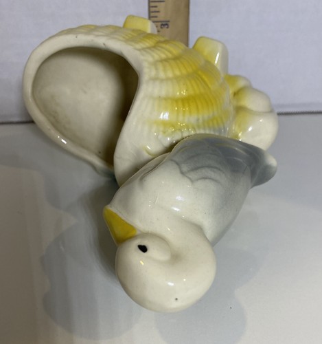 Stork Baby Bassinet Planter Vintage Pottery Ceramic Vintage Mid Century BOY blue - Picture 10 of 12