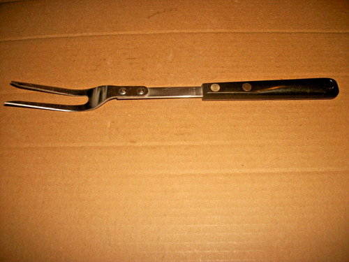 Vintage Bi-Cor Meat Carving/Serving Fork With Black Handle - USA