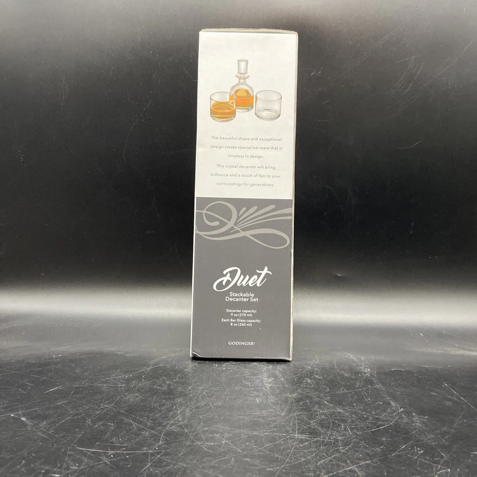 Godinger Duet Shannon crystal stacking decanter and glasses with box - Image 2 of 4