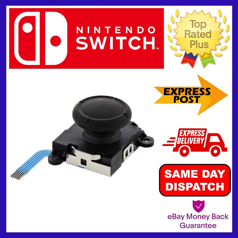 SUPERSMASHMEDIA ANALOG STICK REPLACEMENT FOR NINTENDO SWITCH JOY CON 3D THUMBSTICK LEFT RIGHT