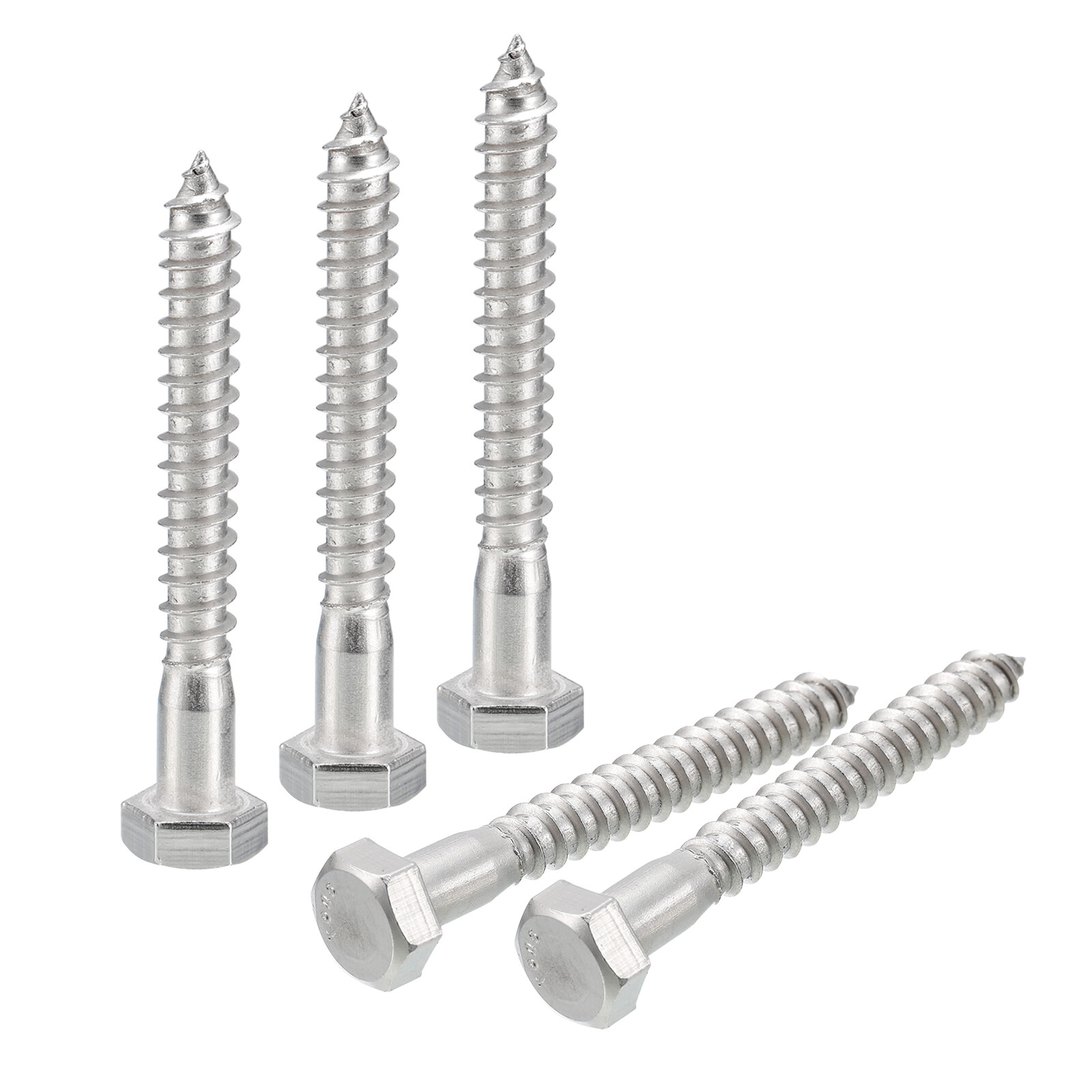 20pcs 5/16x2-1/2 Inch 304 Stainless Steel Hex Head Lag Screws