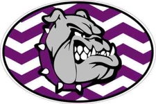 6in x 4in Chevron Oval Bulldog Vinyl Sticker