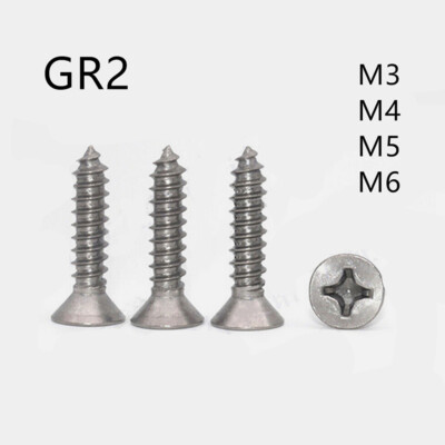 Titanium GR2 Phillips Cross Countersunk Flat Head Self Tapping Screw M3 M4 M5 M6