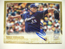 WILY PERALTA signed BREWERS 2015 Topps GOLD baseball card AUTO ROYALS TIGERS 672