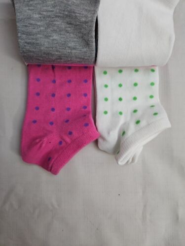 Hanes Girls 6 Pack NO SHOW Premium Comfort EZ Sort Sock Matching Size L 4-10 - Picture 4 of 4