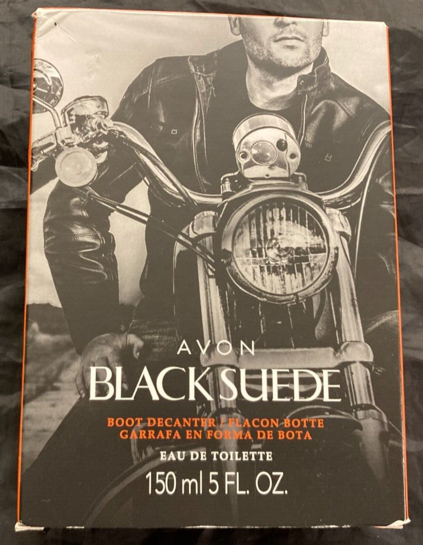 Avon Black Suede Boot Decanter Eau De Toilette 5 oz NIB 888761403182 eBay