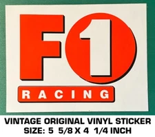 F1 RACING - FORMULA ONE - VINTAGE ORIGINAL VINYL DECAL STICKER - RACING