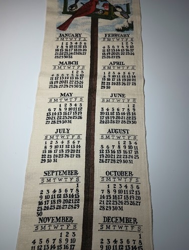 Vintage 70er Jahre Vogel Leinen/Stoff Kalender Konvolut (4) RAR ALLE VERSCHIEDEN - Bild 7 von 10