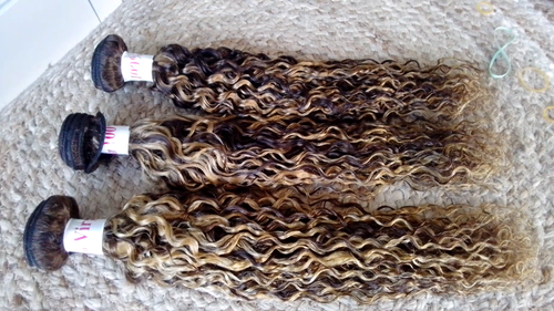 12A BRAZILIAN VIRGIN HUMAN HAIR 22+22+22INCH 3BUNDLES WATER WAVE 4#/27# BALAYAGE - Video 1 of 1
