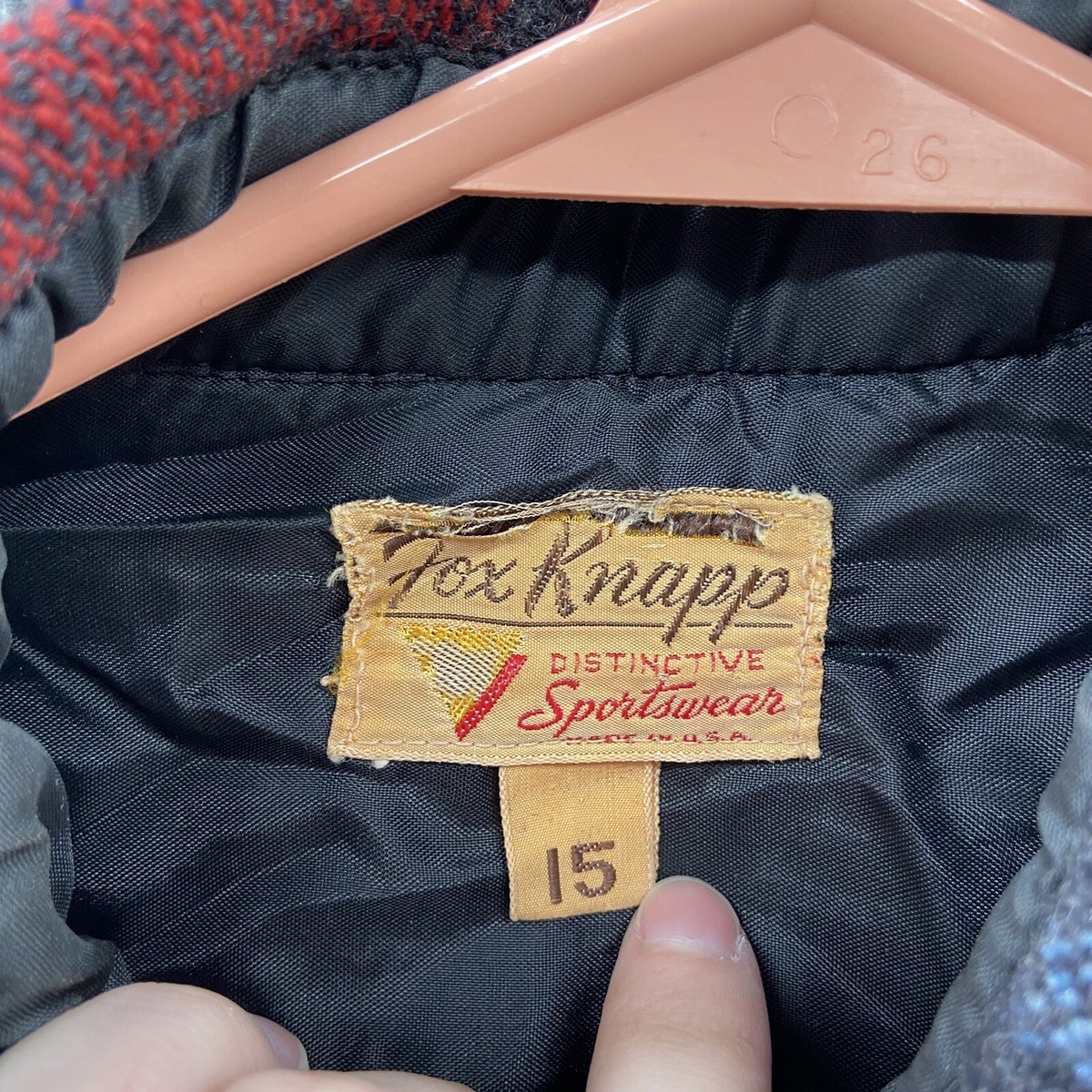 FOX KNAPP ウールジャケット VINTAGE Fox Knapp Jacket Mens Medium Wool Hunting Outdoor