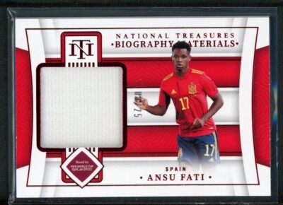 2022 ANSU FATI  08/25 JERSEY PANINI NATIONAL TREASURES FIFA ROAD TO WORLD CUP