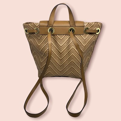 Michael Kors Junie Chevron Leather Flap Backpack Acorn  display picture 3