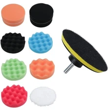 Buffing And Polishing Kit 115mm Pads Polisher M14 Drill Adapter Paint Metal 12pc