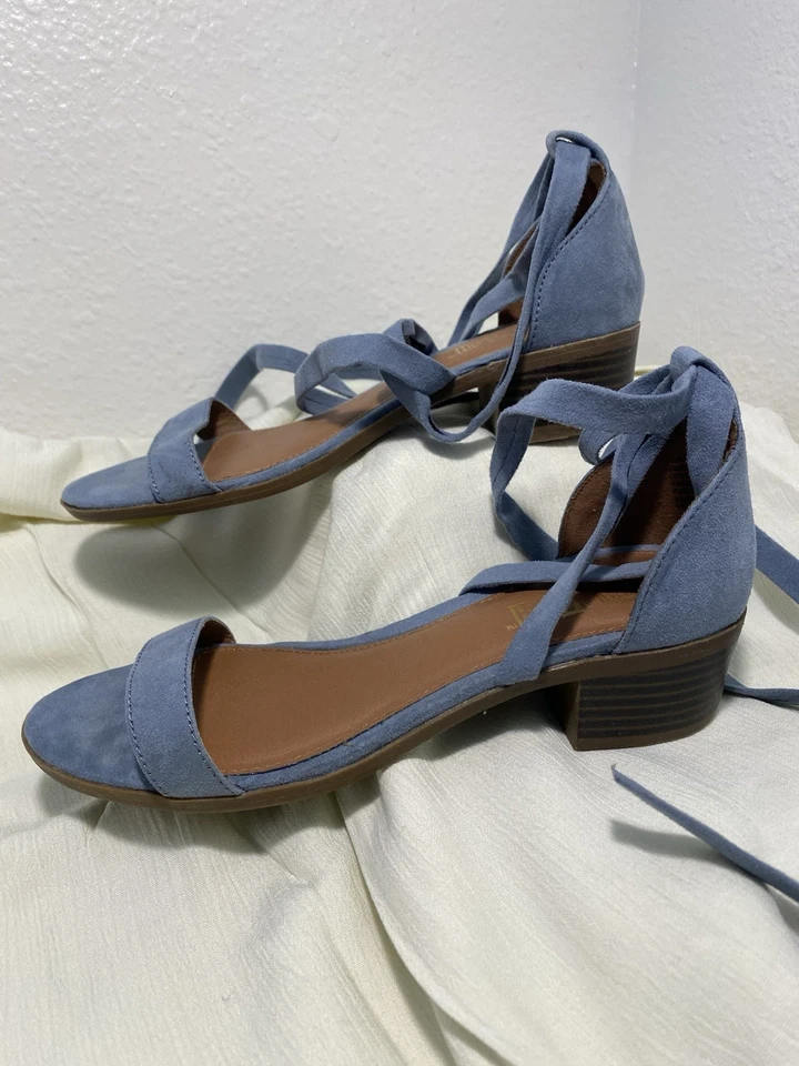 Zapato sandalia Brash para mujer Uli azul polvo azul correa envolvente tacón bloque talla 6 Foto 3 de 4