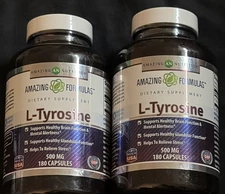 2X - Amazing Formulas L- Tyrosine 500 Mg 180 Capsules -  - Exp 11/2027