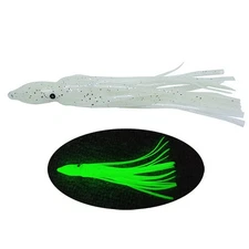 50X Glow Octopus Squid Skirt Luminous Soft Lure Hoochies Bait Fishing Lure White