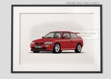 Personalised Ford Escort RS Cosworth Art Print Poster illustration