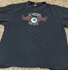 Vintage Y2K Hot Leathers 2 Wheels For Life Grunge Biker Tee Shirt Men's Size 2XL