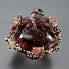 Ciondolo ametrina naturale fatto a mano 70 ct + argento sterling 925 /NP54663