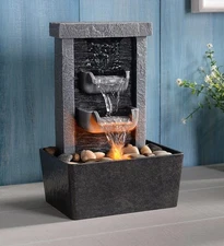 Home Décor 10.3 in Indoor Waterfall Fountain Relaxation High Pressure Water 