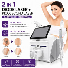2 In 1 808nm Diode Laser HAIR REMOVAL ND YAG Pico Laser Tattoo Removal Machine