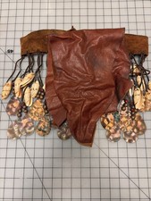 Indigenous style Leather, Shell, and Beaded Breechclout/Loin Cloth, SZ 30" #104