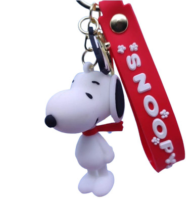 Snoopys Dog Cartoon Purse Key Fob 3D Charm Pendant Car Metal Clip Anime KeyChain