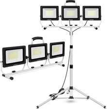 22000 Lumen 3 Head LED Work Light with Stand,Waterproof Work Lamp