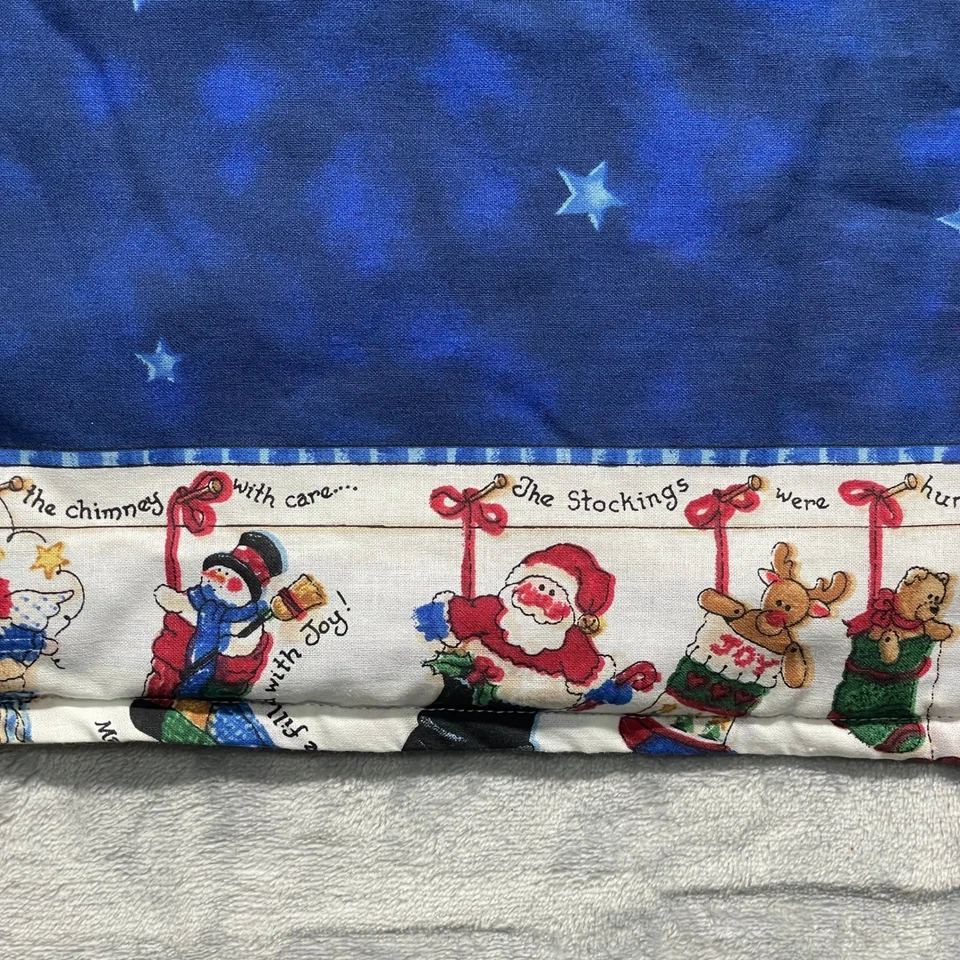 Manta acolchada de Navidad árbol Santa muñeco de nieve medias decoración navideña 44x35 Foto 3 de 4