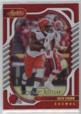 2022 Panini Absolute Spectrum Red 31/100 Nick Chubb #70 16wc