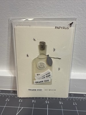 Papyrus Thank You So Much Wine Bottle French One Card Blank Inside