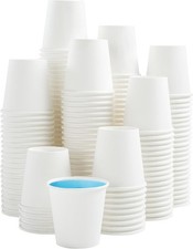 100 Pack 3 oz Paper Cups Disposable Bathroom Cups Small Mouthwash Cup White