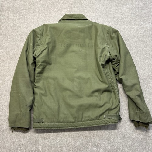 Vintage Military Navy Deck Jacket A2 Stenciled Cold Weather Permeable Mens M - Picture 10 of 15
