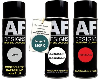 Spraydose Set für Peugeot M0RX Vert Marmara Metallic Autolack Klarlack Grundieru