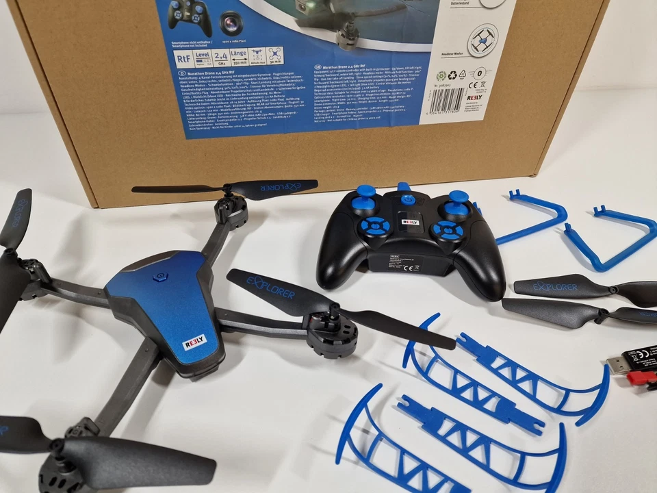Reely Marathon Rc Quadrocopter RtF Einsteiger Kameraflug Blau RE-9263709 DEFEKT! - Bild 4 von 4