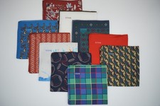 Men Eton 10 Piece Pocket Squares Multicolor
