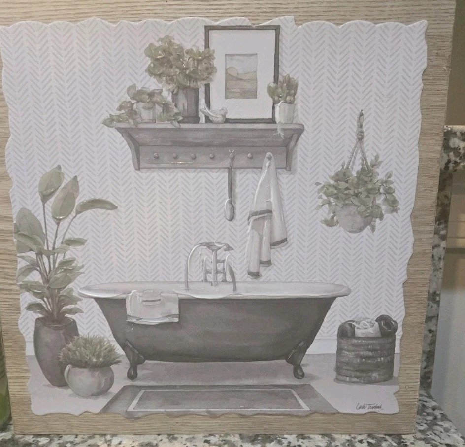 Elegant Bath Art / Decor 10in X 10in - Image 2 of 3