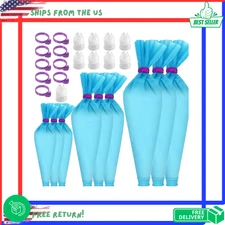 Reusable Piping Bags Set, Silicone Pastry Bag, Icing Bag for Cake Decor Washable