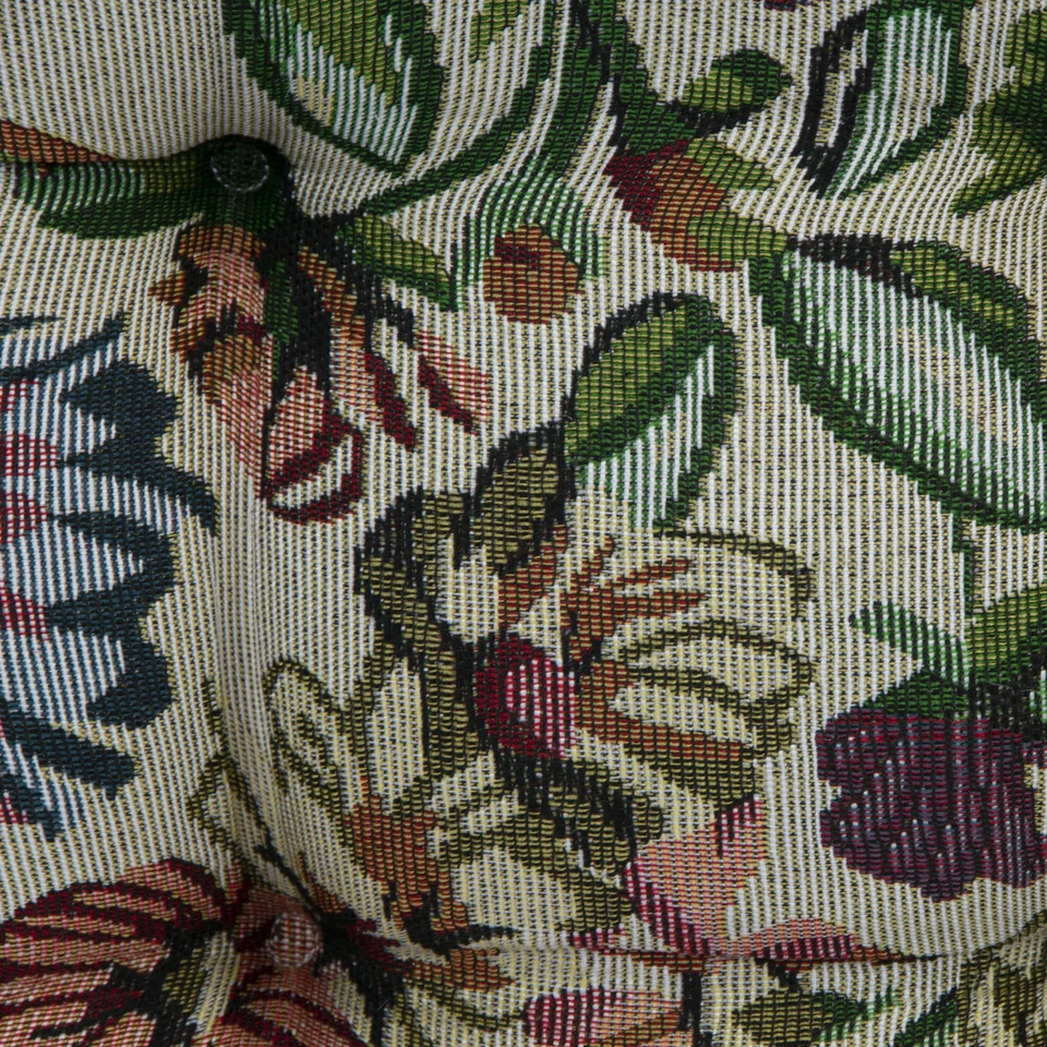 Plush Floral Tapestry Anti-Slip Chair Cushions in Burgundy/Green/Cream, 4 Pack - Image 2 of 4