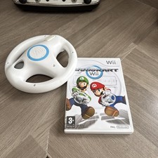 Mario Kart Wii Game And Wheel. White. Box And Instructions near mint